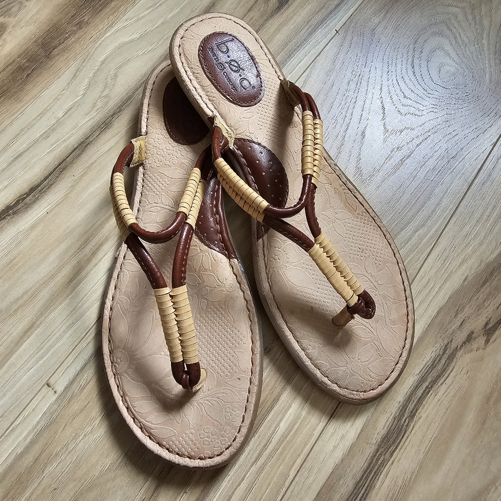 Brown and Tan Women's Sandals